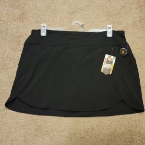 AVIA womens lifestyle athletic skort XL 16-18 black inner short moisture wicking